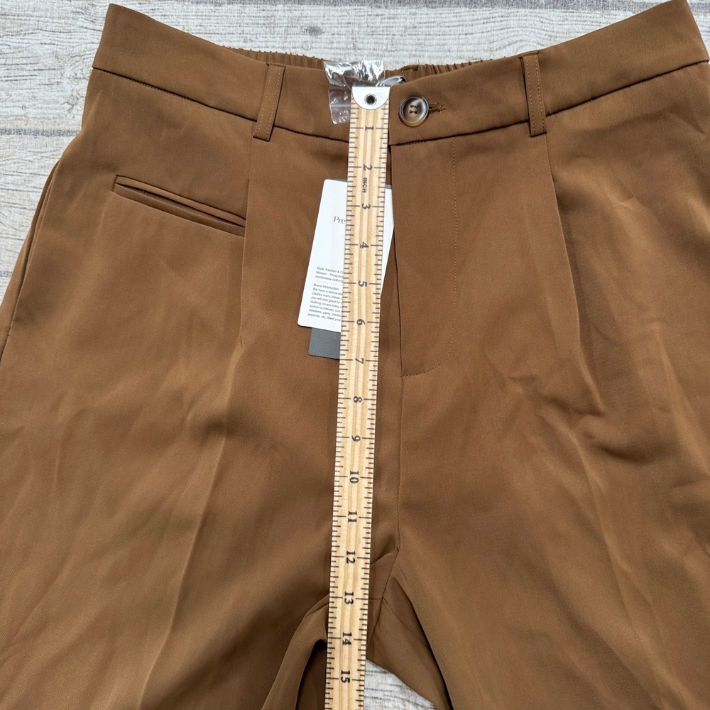 NEW Pretty Garden Pants Women's Large Brown Pleated High Waist Wide Leg Trousers - Picture 6 of 9